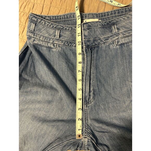 PAIGE Anessa Women's Wide Leg Jeans - Light Blue (Suki Distressed) - Picture 8 of 9